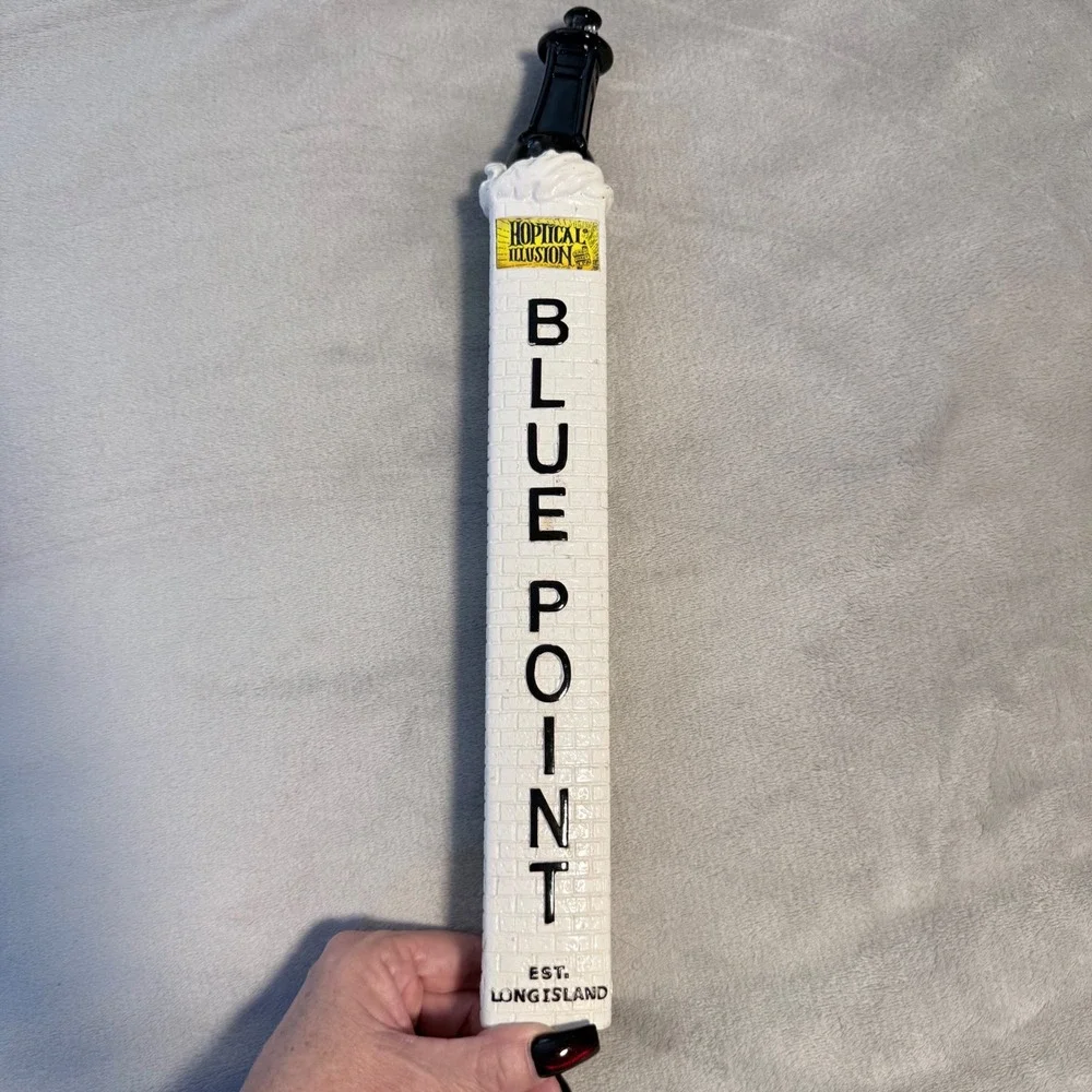 Vintage‎ Blue Point Hoptical Illusion IPA Beer Tap Handle Lighthouse 15